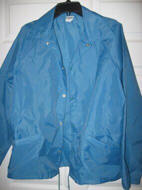 Haband Unlined Nylon Windbreaker Men's Size Medium Blue Made in USA